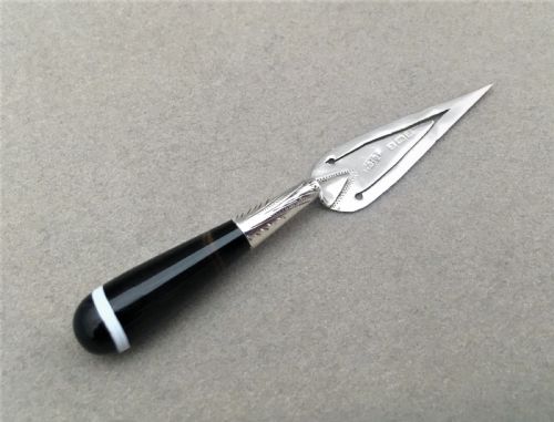 fig 1. A lovely silver & agate bookmark from 1911