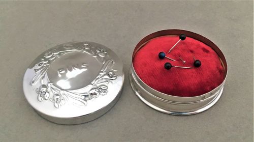 fig 1. A lovely Edwardian silver pin cushion box