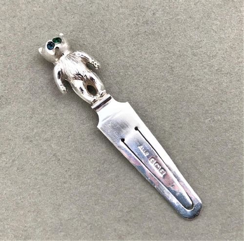 fig 1. A charming silver bear bookmark