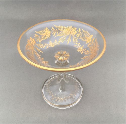 fig 1. A French gilded glass tazza or bon bon dish