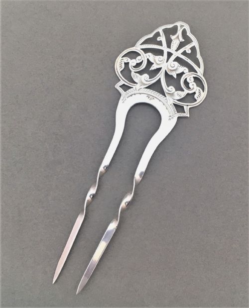 An Gorgeous Edwardian Silver Hair Slide/ Comb