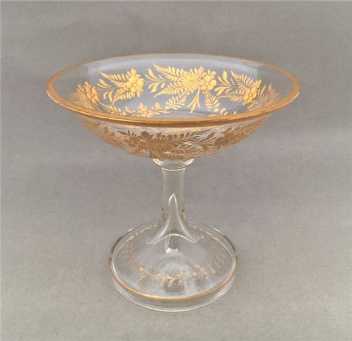 A French Gilded Glass Tazza or Bon Bon Dish