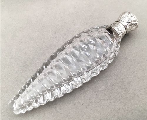 A Wonderful Silver Mounted Mid 19th Century Scent Bottle