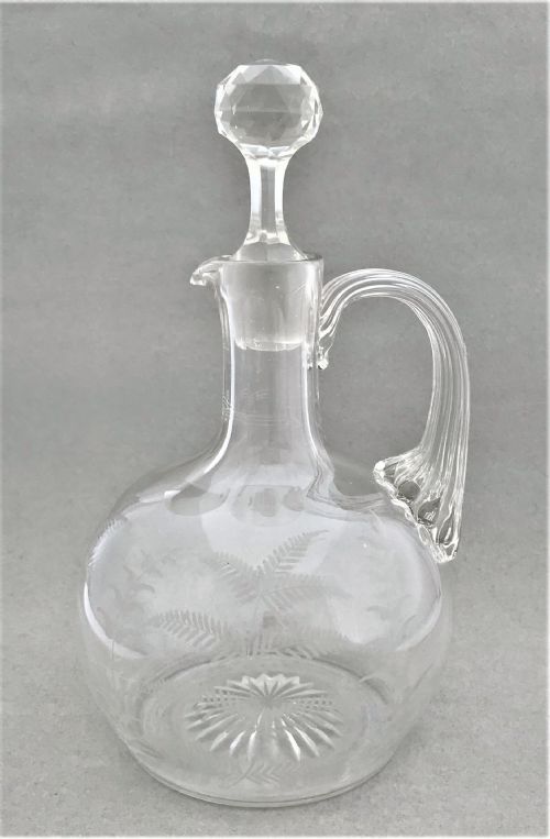 A Victorian Fern Etched Wine Jug