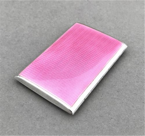 fig 1. A gorgeous silver & pink guilloche enamel cigarette case