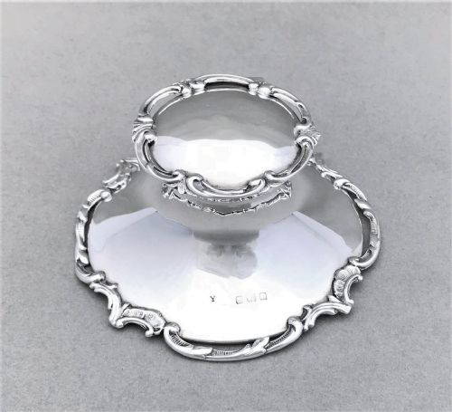 An Attractive Silver Capstan Inkwell