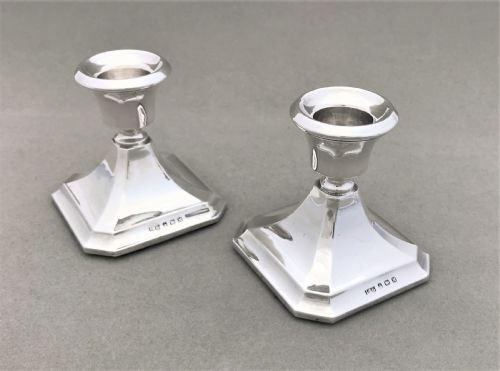 fig 1. A pair of Art Deco silver candlesticks