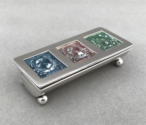An Excellent Silver Triple Stamp Box
