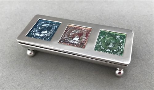 fig 1. An excellent silver triple stamp box
