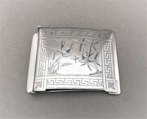 A Charming Silver Plated Aesthetic Movement Belt Buckle