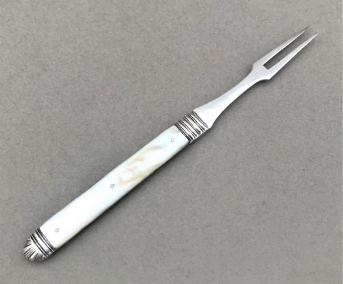 fig 1. An Exquisite 18th Century Silver folding fruit fork.