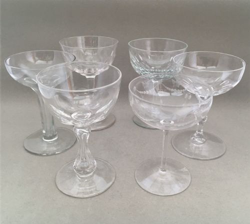 A Harlequin Set of Six Champagne Bowls