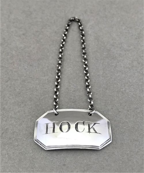 A Rare Georgian Silver Hock Label