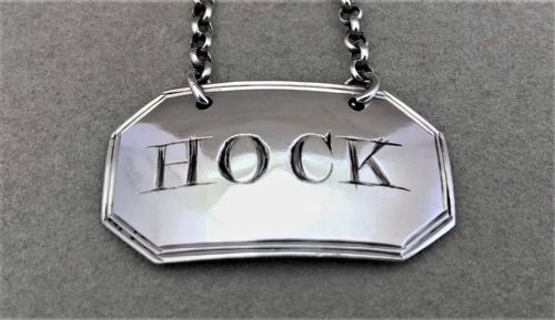 fig 1. A rare Georgian silver Hock label