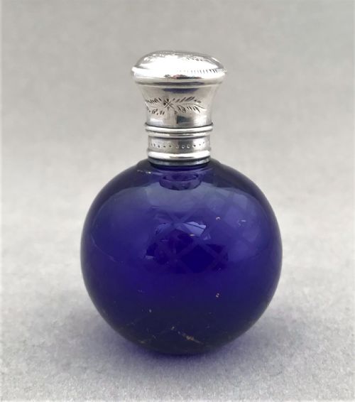 A Gorgeous Silver Mounted Mid 19th Century Scent Bottle