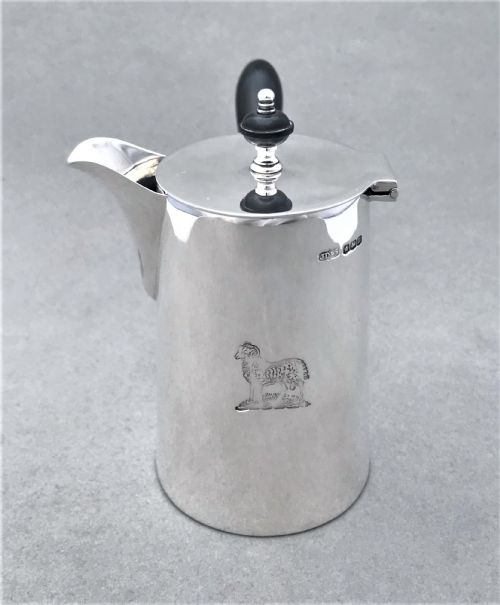 fig 1. An Excellent George V silver chocolate pot