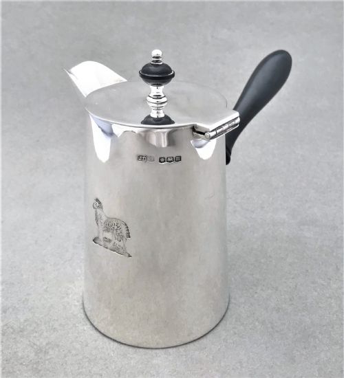 An Excellent George V Silver Chocolate Pot