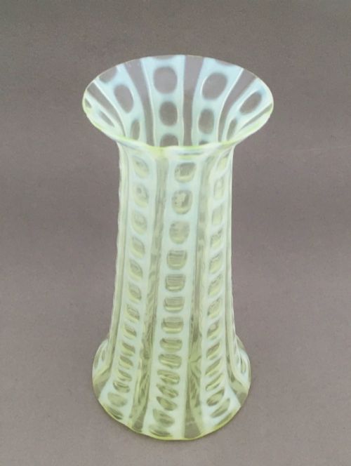 An Unusual Victorian Uranium Vaseline Glass Vase