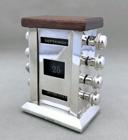 fig 1. A handsome Edwardian silver desk calendar