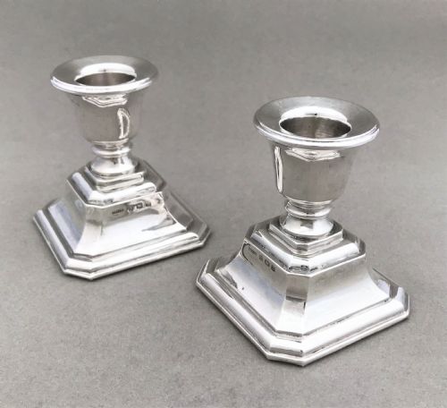 A Pair of Art Deco Silver Candlesticks
