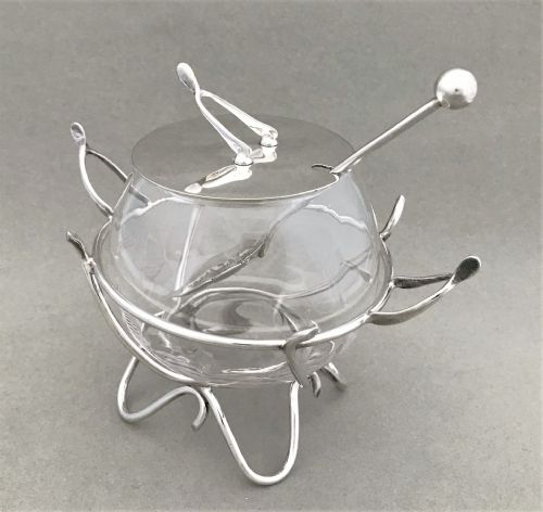 A Charming Silver Plated Preserve Jar