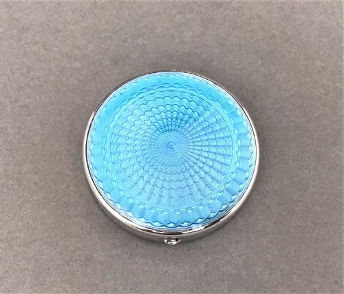 fig 1. A lovely silver and guilloche enamel pill box
