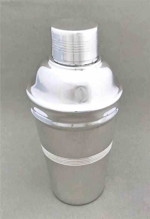 fig 1. An Art Deco silver plated cocktail shaker