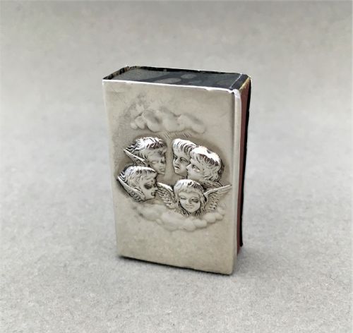 A Silver Reynolds Angels Embossed Matchbox Case