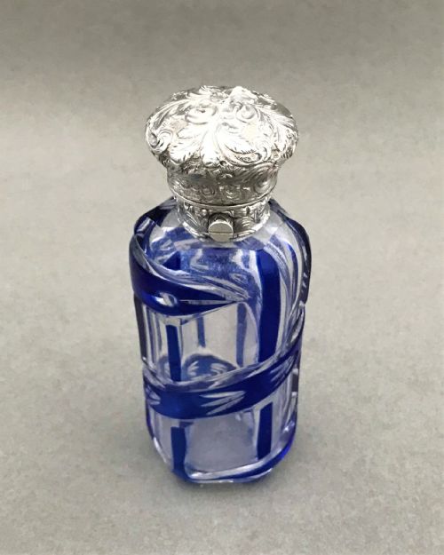 fig 1. A Victorian silver mounted cut through scent bottle