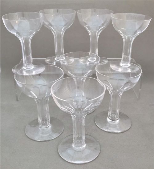A Rare Set of Eight Hollow Stem Champagne Glasses