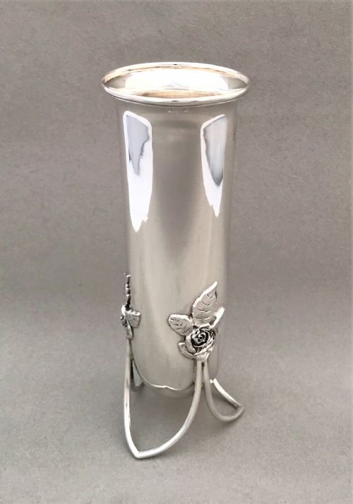 fig 1. A beautiful Edwardian Art Nouveau silver stem vase