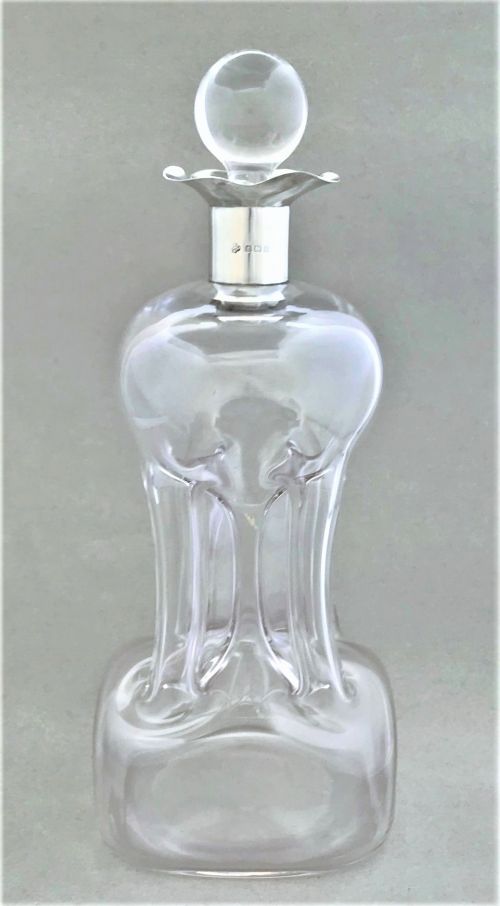 A Handsome Edwardian Silver Mounted Glug Glug Decanter