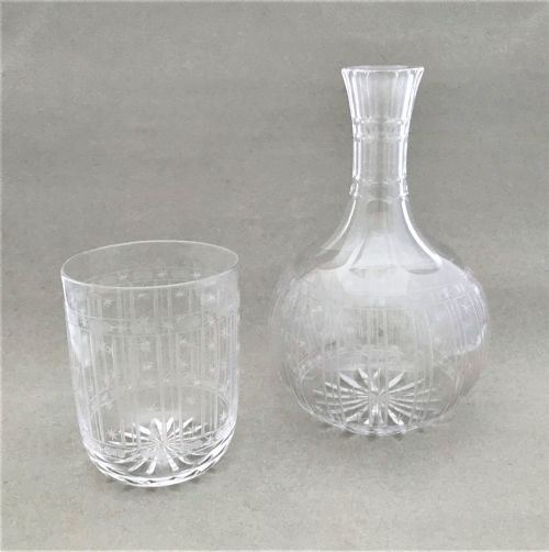 A Stunning Victorian Star Cut Carafe and Beaker