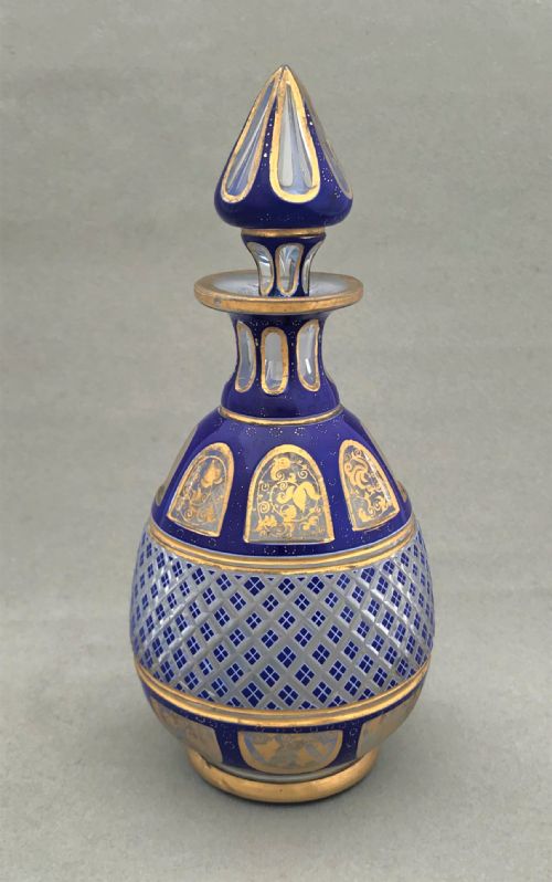 A Fabulous Overlay and Gilded Bohemian Cologne Bottle