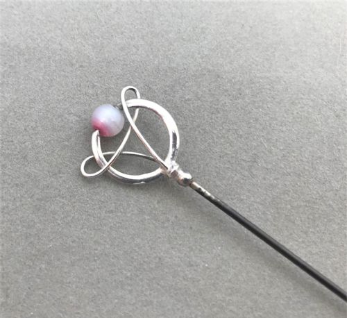 A Lovely Art Nouveau Silver Hat Pin by Charles Horner