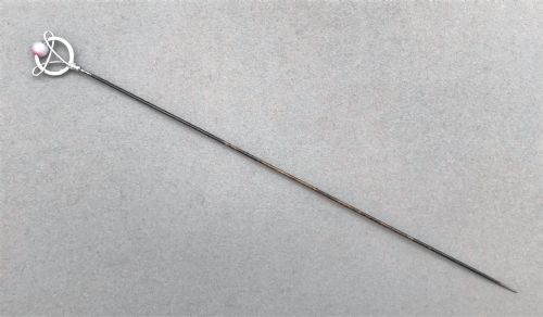 fig 1. A lovely Art Nouveau silver hat pin by Charles Horner