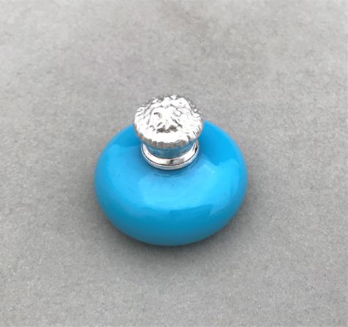 fig 1. A gorgeous silver mounted opaline scent bottle