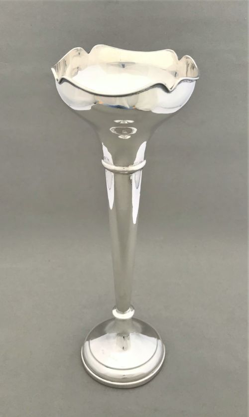 A Handsome Large Silver Stem Vase