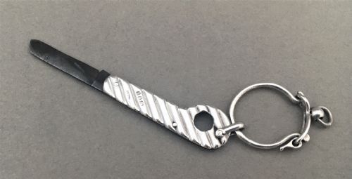 A Victorian Silver Sampson Morden Cigar Cutter & Knife