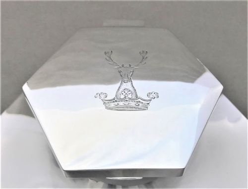fig 1. An imposing and handsome silver desk inkwell