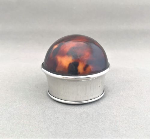 fig 1. An rare Edwardian silver & tortoiseshell desk paperweight