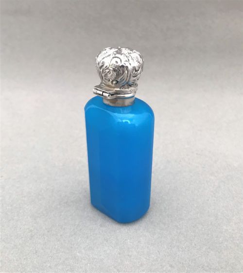 fig 1. A stunning silver & blue opaline scent bottle