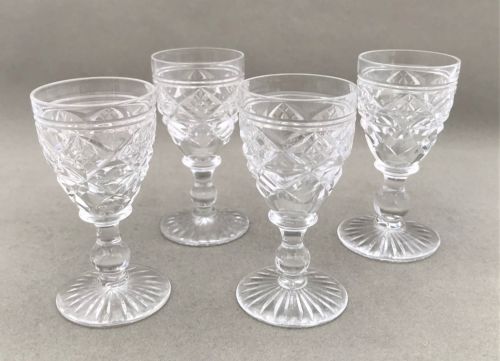 A Charming Set of 4 Stuart Crystal Liqueur Glasses