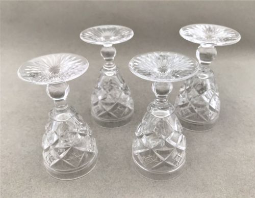 fig 1. A charming set of 4 Stuart Crystal liqueur glasses