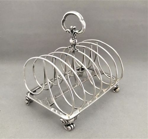 An Outstanding Large Victorian Silver Toast Rack by Garrards