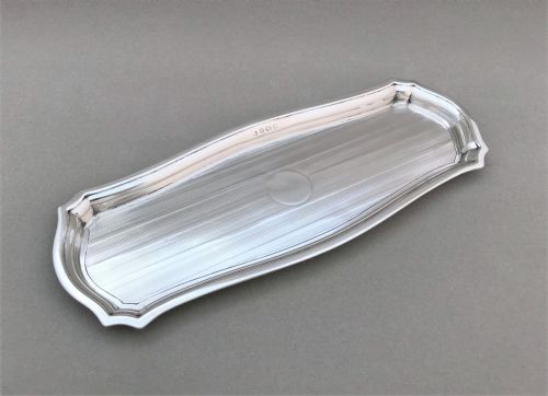 fig 1. A handsome George V silver pen tray