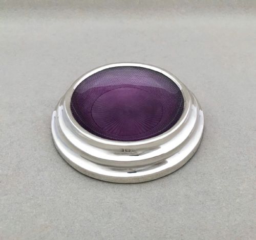 A Stunning Silver & Guilloche Enamel Stepped Trinket Dish