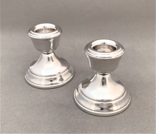 fig 1. A delightful pair of dwarf silver candlesticks