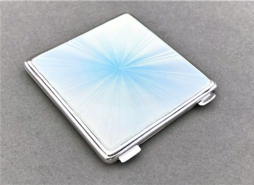 fig 1. A superb Art Deco silver & guilloche enamel compact