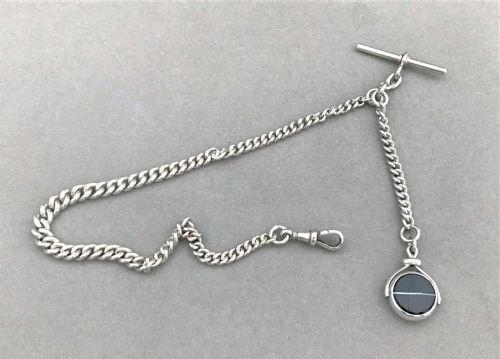 A Wonderful Victorian Silver Albert Chain and Fob